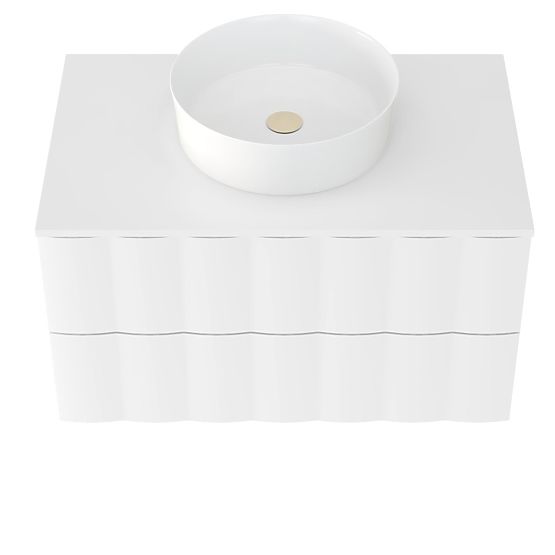 Skrinka pod umývadlo na dosku Grita 80 cm, biela, vlnitý čelný panel