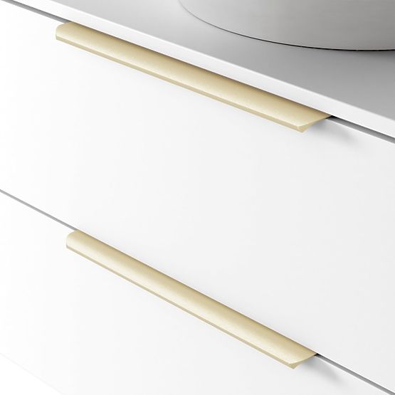 Skrinka pod umývadlo na dosku Tidea 80 cm, biela, zlaté úchyty