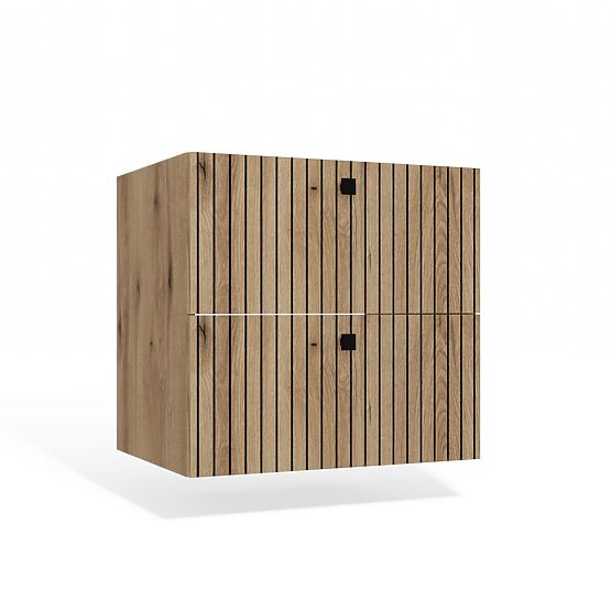 SKRINKA POD UMÝVADLO TIGO 60 2S DUB EVOKE 2 ZÁSUVKY DRÁŽKOVANÝ ČELNÝ PANEL ZÁVESNÁ