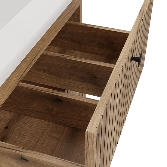 SKRINKA POD UMÝVADLO TIGO 60 2S DUB EVOKE 2 ZÁSUVKY DRÁŽKOVANÝ ČELNÝ PANEL ZÁVESNÁ