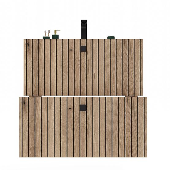 SKRINKA POD UMÝVADLO TIGO 60 2S DUB EVOKE 2 ZÁSUVKY DRÁŽKOVANÝ ČELNÝ PANEL ZÁVESNÁ