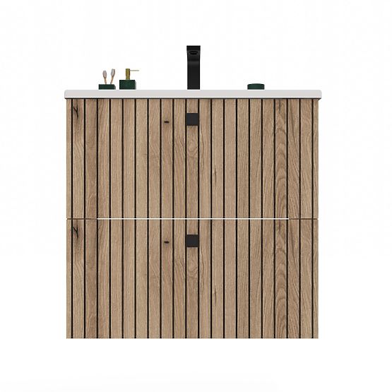 SKRINKA POD UMÝVADLO TIGO 60 2S DUB EVOKE RÝHOVANÝ ČELNÝ PANEL + UMÝVADLO