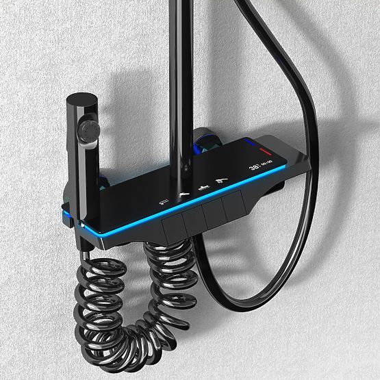 Sprchová sada REA Savio s LED displejom Čierna