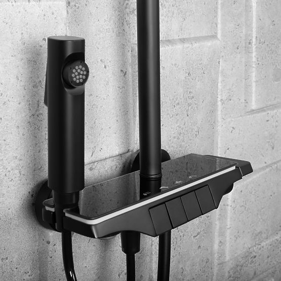 Sprchová sada REA Savio s LED displejom Čierna