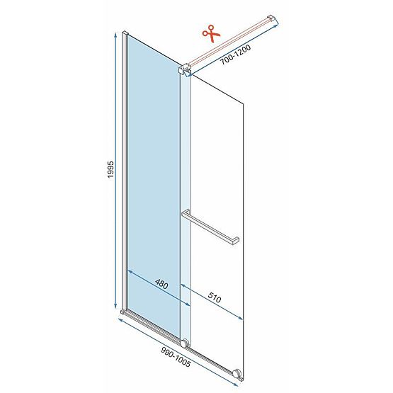 Sprchová stena Rea Cortis GOLD 100