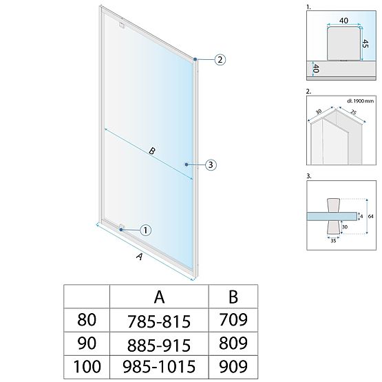 Sprchové dvere Rea Primo Swing 100 Chróm