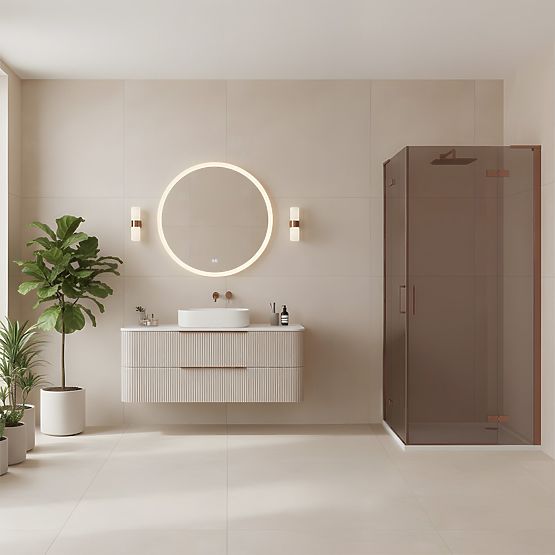 Sprchový kút REA Hugo Double 80x90 Kartáčovaná meď