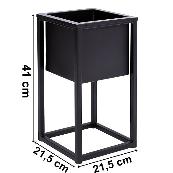 Stojan na kvety Concove loft 40 cm čierny