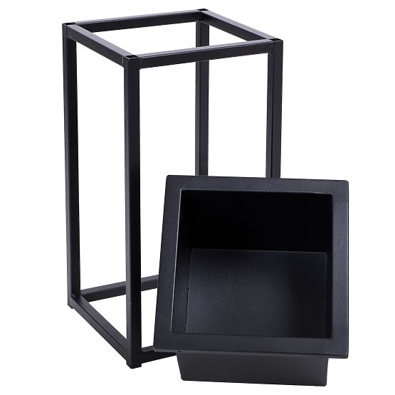 Stojan na kvety Concove loft 40 cm čierny