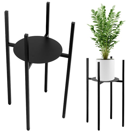 Stojan na kvety loftový Torre 60 cm čierny