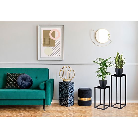 Stojan na kvety Piatto loft 60 cm čierny