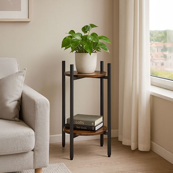 Stojan na kvety stojaci stojan na kvety dekorácia 2 úrovne loft ModernHome