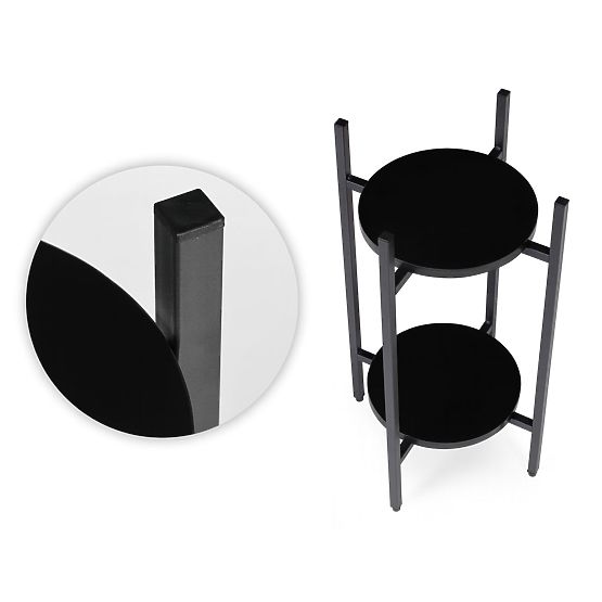 Stojan na kvety, stojan na kvety, dekorácia, 2 úrovne, čierny, ModernHome