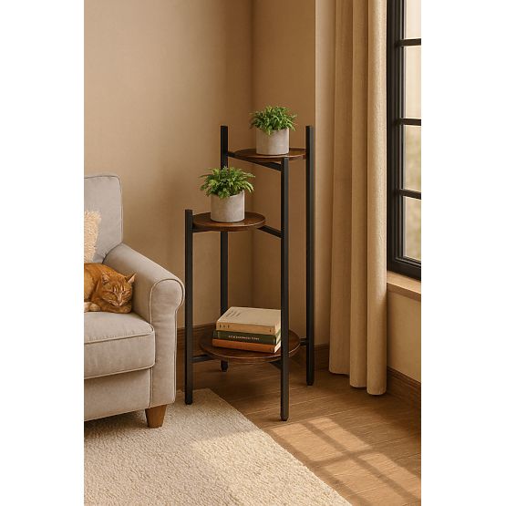 Stojan na kvety, stojan na kvety, dekorácia, 3 úrovne, loft ModernHome