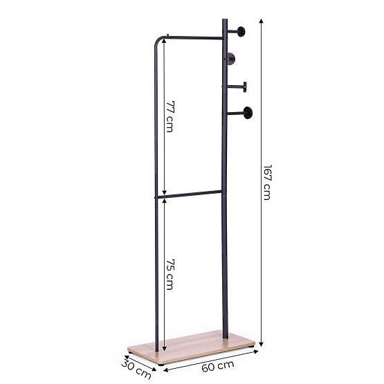 Stojanový vešiak na oblečenie s policou na topánky