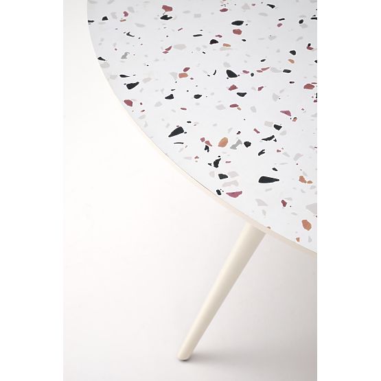 Stôl ARAMIS, doska - terazzo, nohy - biela (2p=1ks)