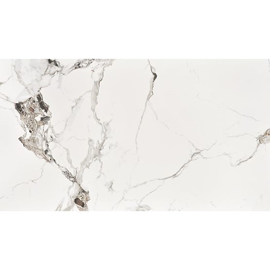 Stôl EMILIO 120 doska - biely mramor, nohy - čierne (2p=1ks)