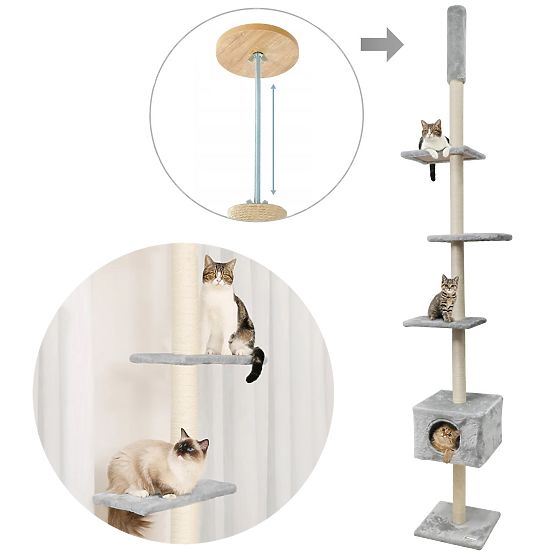 STROPNÉ ŠKRABADLO PRE MAČKY ŠEDÉ P70374