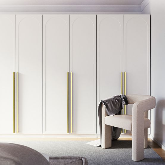 Štvordverová skriňa Neroli, oblúková výplň, biela