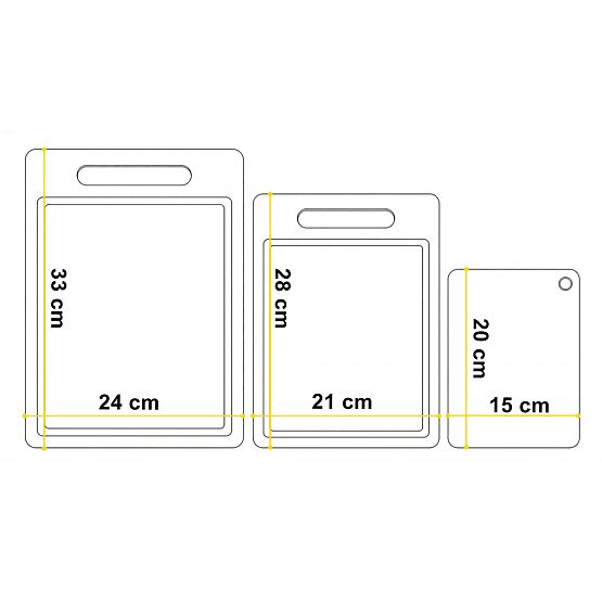 Súprava bambusových krájacích dosiek TAVOLA 3 kusy