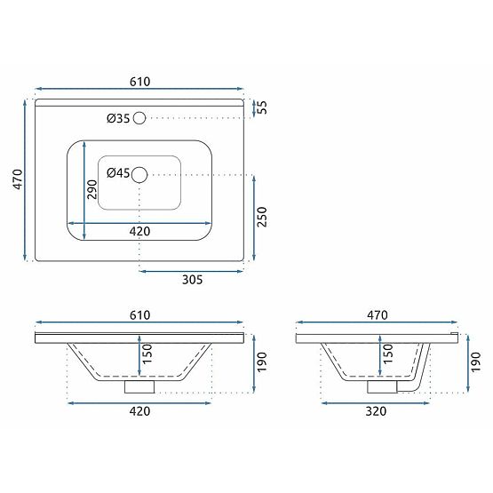 Súprava kúpeľňového nábytku s umývadlom Astor 60 cm Biela