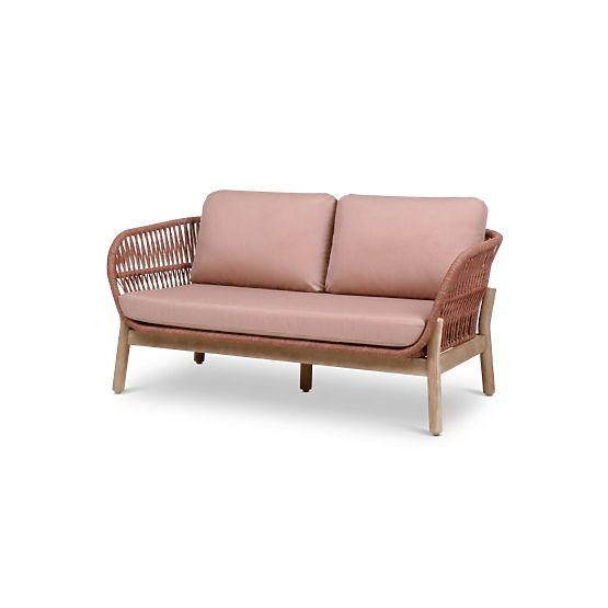 Súprava záhradného nábytku Fiorentino teakový vzhľad, výplet, svetlé akáciové drevo FSC, terakota, z