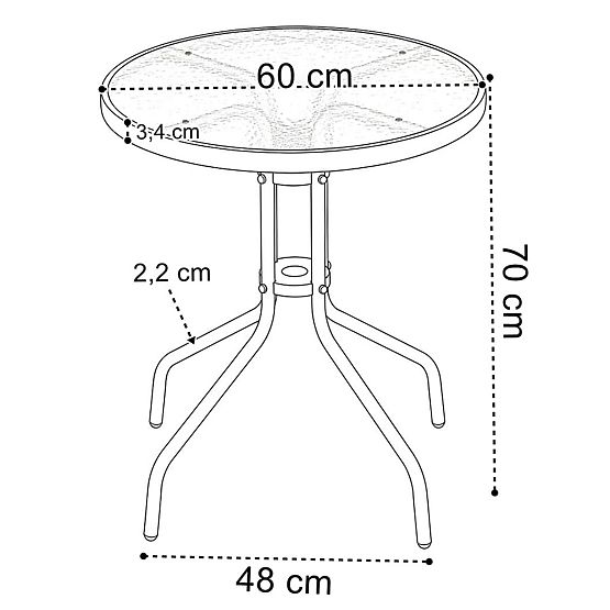 Súprava záhradného nábytku PALMA stôl + 2 stoličky