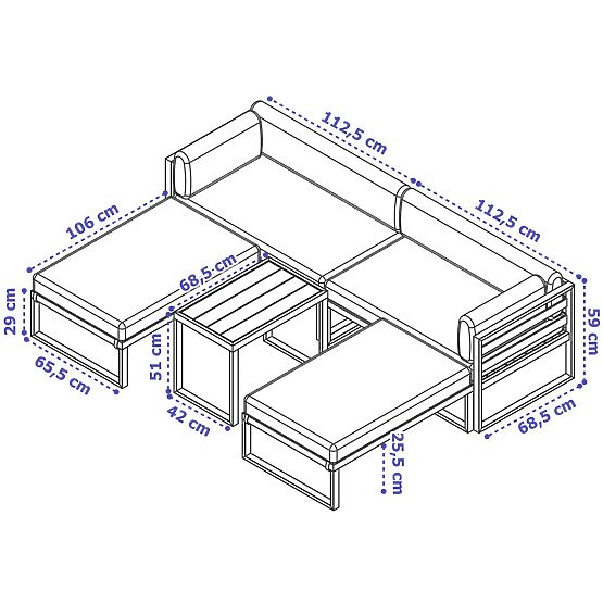 Súprava záhradného nábytku SANTO biela
