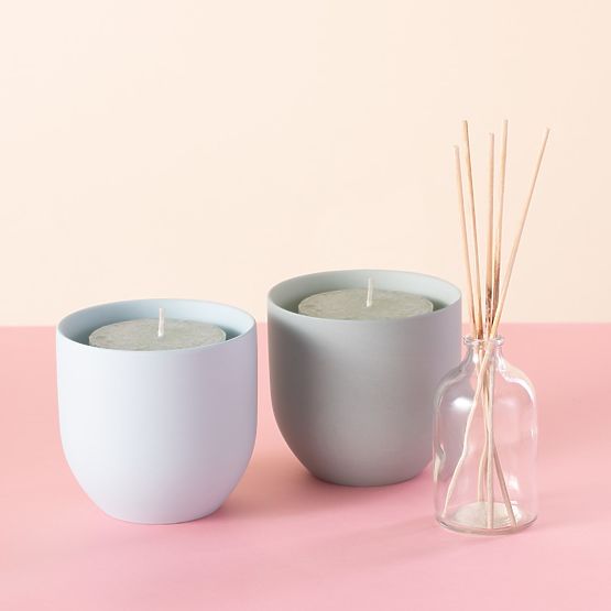 Sviečka SHIRE farba svetlomodrá moderný štýl do interiéru ameliahome