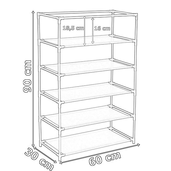 Textilná skrinka na topánky Mona tmavo hnedá