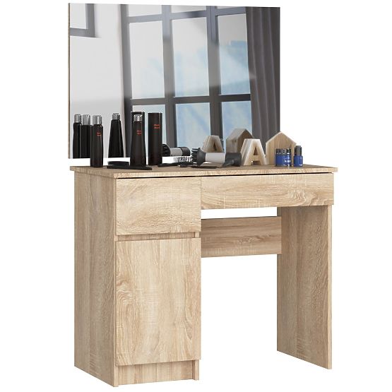 Toaletný stolík so zrkadlom CLP P-2/SL 900x600 ĽAVÝ PK DUB SONOMA