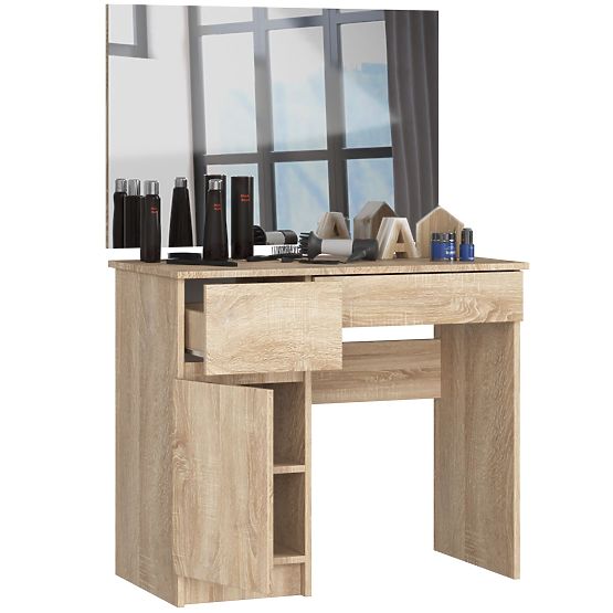 Toaletný stolík so zrkadlom CLP P-2/SL 900x600 ĽAVÝ PK DUB SONOMA