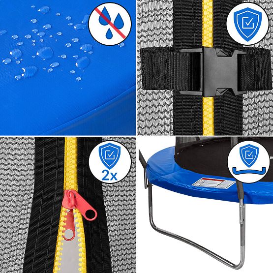 Trampolína s sieťou a rebríkom HENZEN 244 cm modrá FT 8