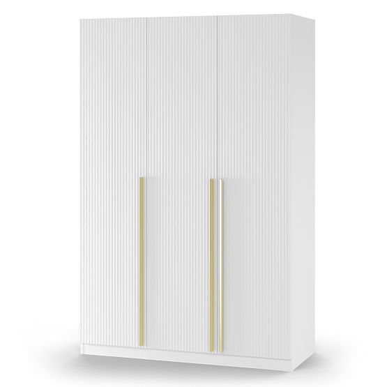 Trojkrídlová skriňa Neroli, jednoduché drážky, biela