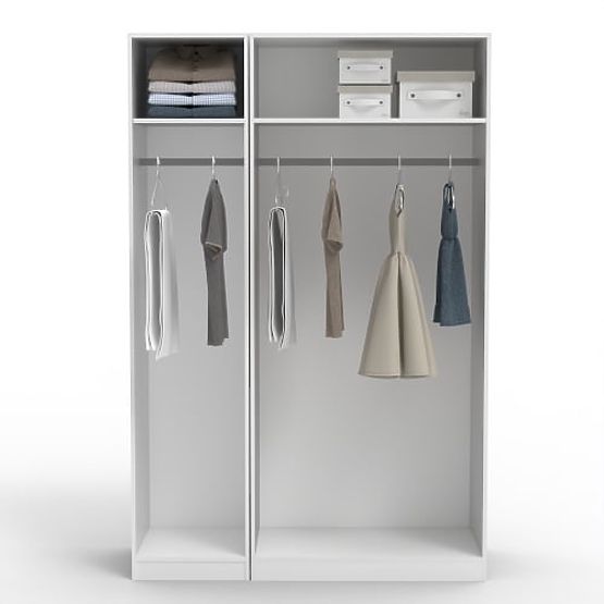 Trojkrídlová skriňa Neroli so zrkadlom, biela