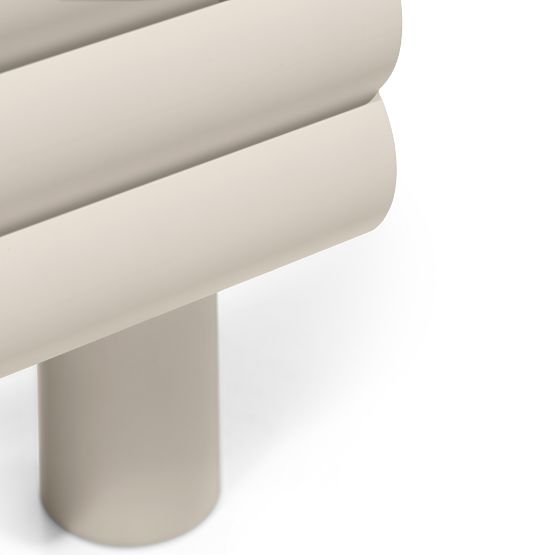 TV skrinka Anatra, ryhovaná, béžová, oblé tvary