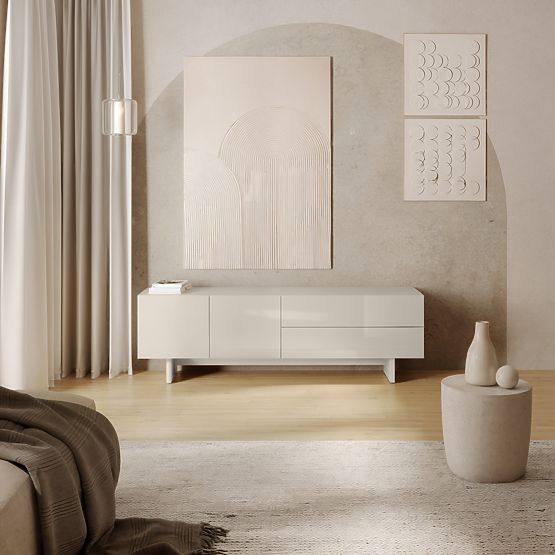 TV skrinka Glim, kašmírová, lesklá