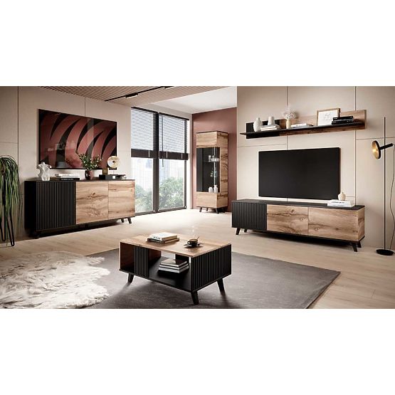 TV stolík RANDOM RTV-2 - Dub Wotan/Čierny