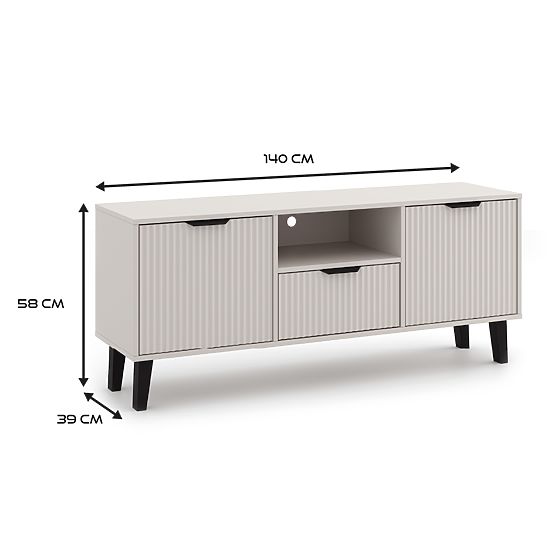 TV STOLÍK Scandi 2D1S SLIM KAŠMÍR BÉŽOVÁ