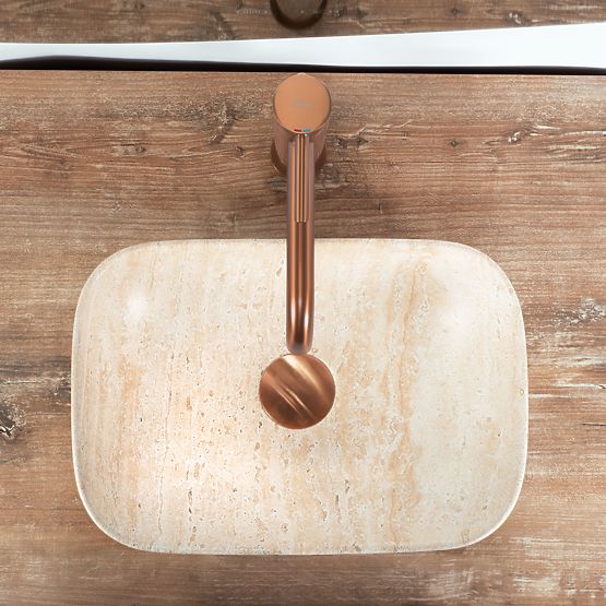 UMÝVADLO NA DOSKU BELINDA MINI TRAVERTINE MATT