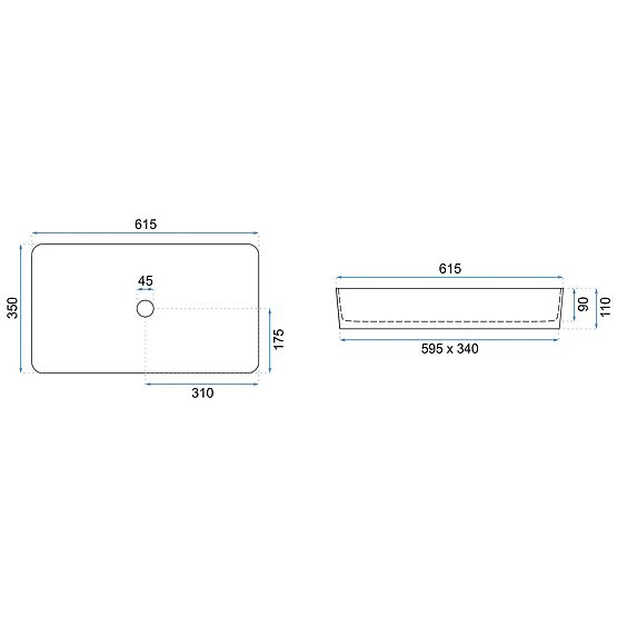 Umyvadlo na dosku Denis Black Stone Matt