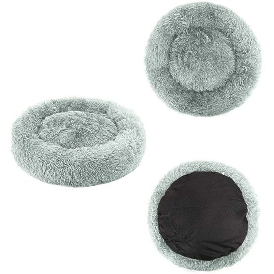 Univerzálny plyšový pelech pre psa a mačku 40 cm - svetlosivý