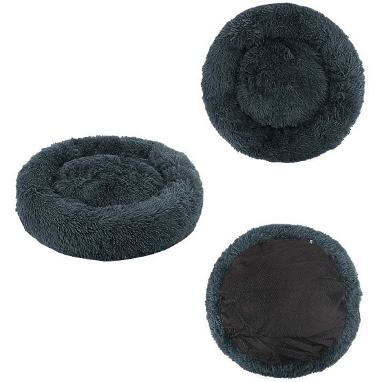 Univerzálny plyšový pelech pre psa a mačku S 40cm - tmavo sivý