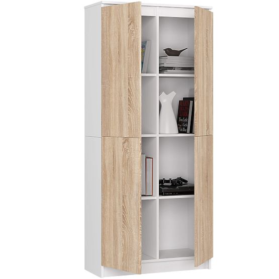 UZAVRETÁ KNIŽNICA R80 2D 8P CLP BIELA / SONOMA