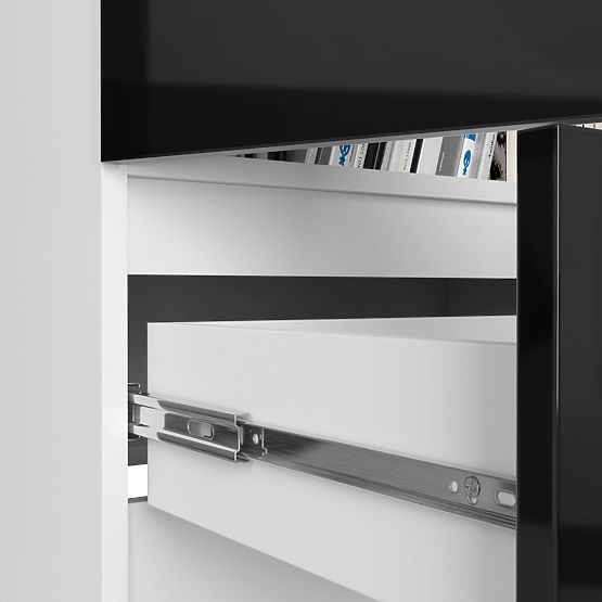 UZAVRETÝ REGÁL R60 2D 1SZ CLP PK BIELY / ČIERNY LESK