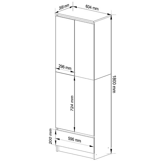 UZAVRETÝ REGÁL R60 2D 1SZ CLP PK BIELY / SIVÝ