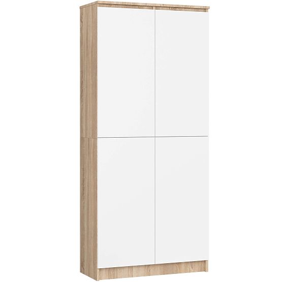 UZAVRETÝ REGÁL R80 2D 8P CLP DUB SONOMA / BIELA