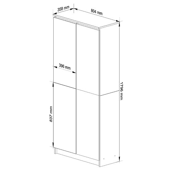 UZAVRETÝ REGÁL R80 2D 8P CLP WENGE / BIELA