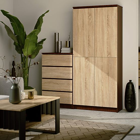 UZAVRETÝ REGÁL R80 2D 8P CLP WENGE / SONOMA