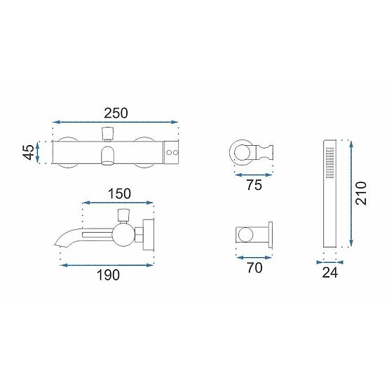 Vaňová batéria Rea Lungo Meď